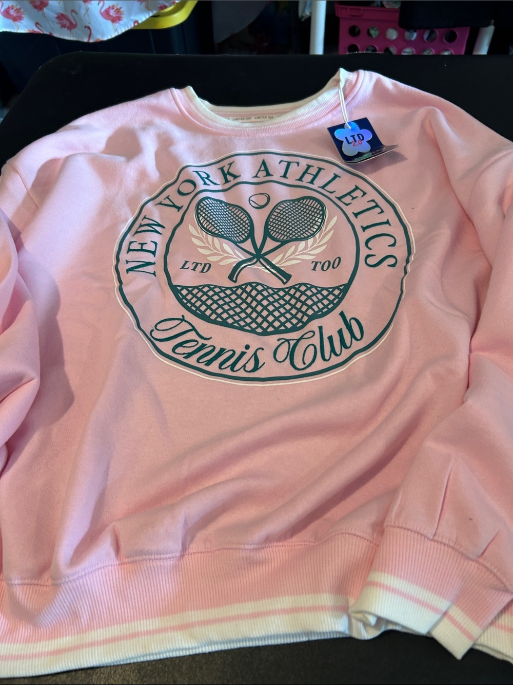 New York Athletics Tennis Club Pink Sweatshirt - Picture 2 of 9